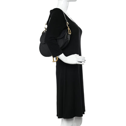 Christian Dior Grained Calfskin Saddle Bag Black 2 of 14