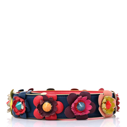 Fendi Vitello Dolce Flowerland Studded Strap You Blue Corallo Multicolor 2 of 5