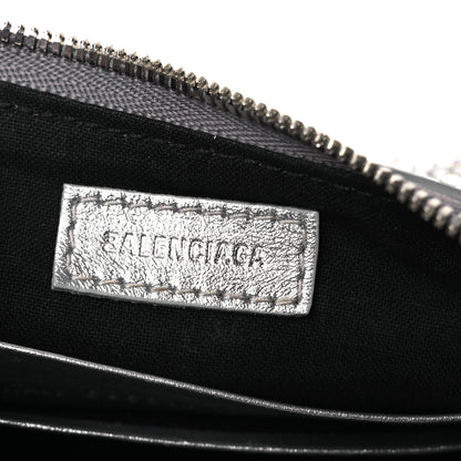 Balenciaga Strass Suede Metallic Nappa Le Cagole Mini Purse With Chain Grey 6 of 12