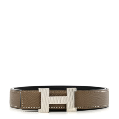 Hermes Epsom Swift 24mm Mini Constance Guilloche H Belt 80 Etoupe Black 1 of 6