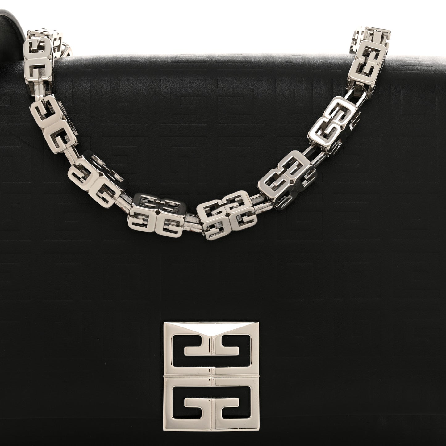 Soft Calfskin 4G Embossed Medium Shoulder Bag Black