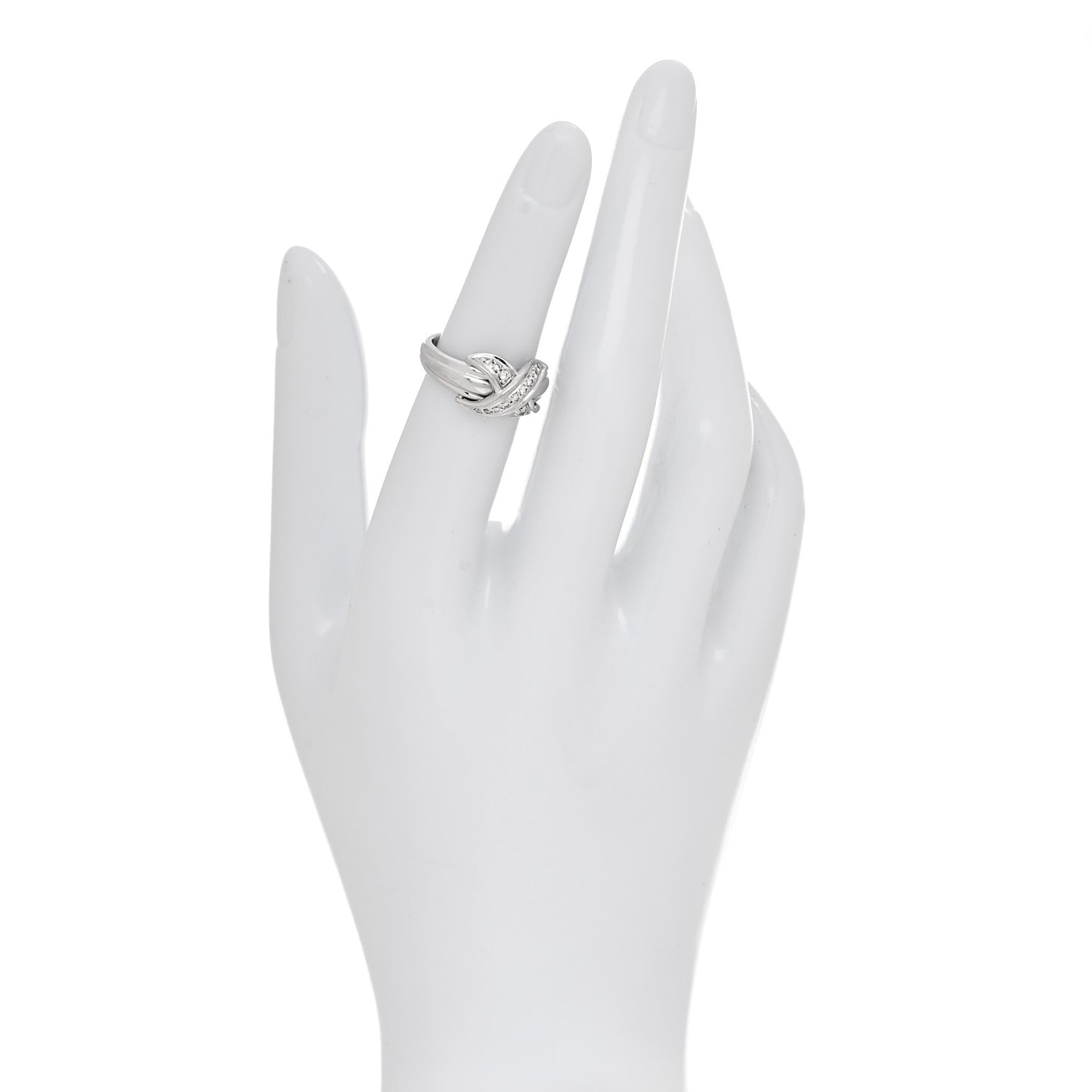 18K White Gold Diamond Signature X Ring 49 5