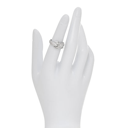 Tiffany 18K White Gold Diamond Signature X Ring 49 5 2 of 5