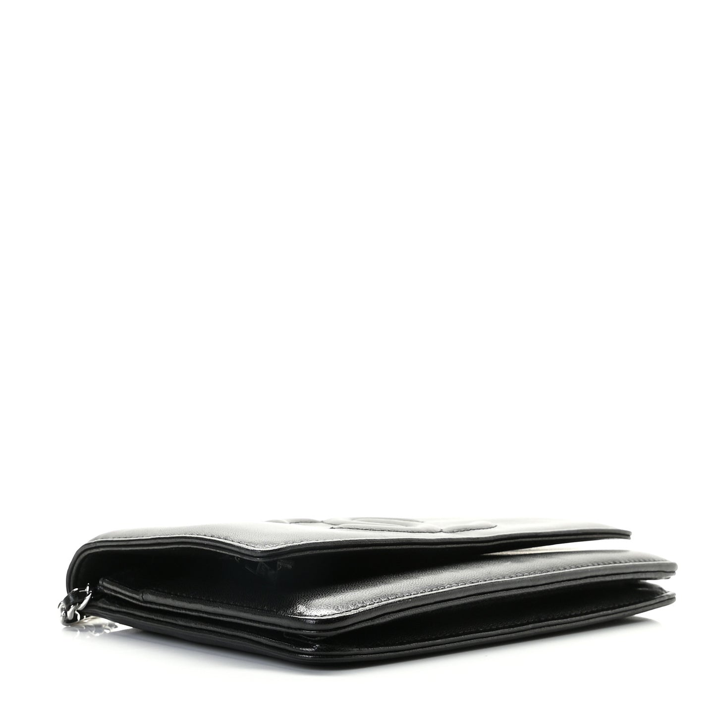 Lambskin Timeless CC Wallet On Chain WOC Black