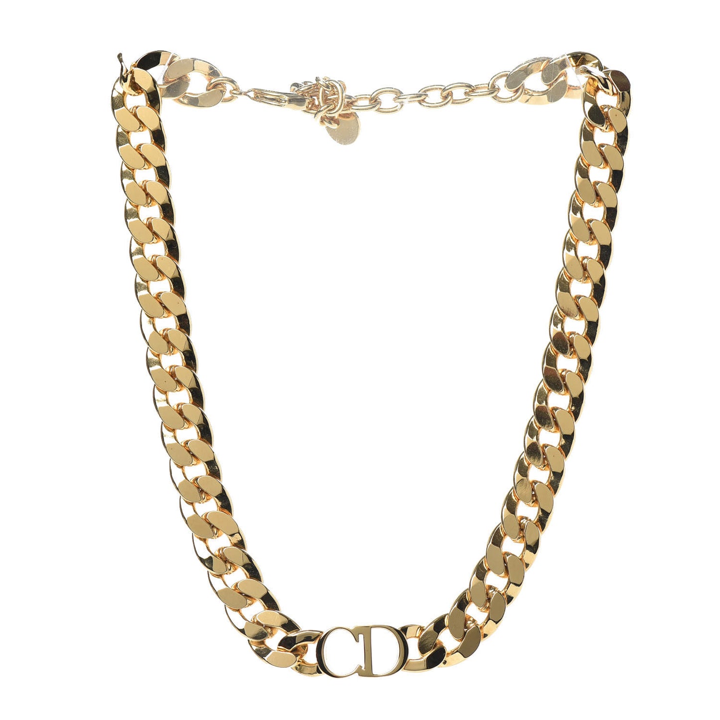 Metal CD Choker Necklace Gold