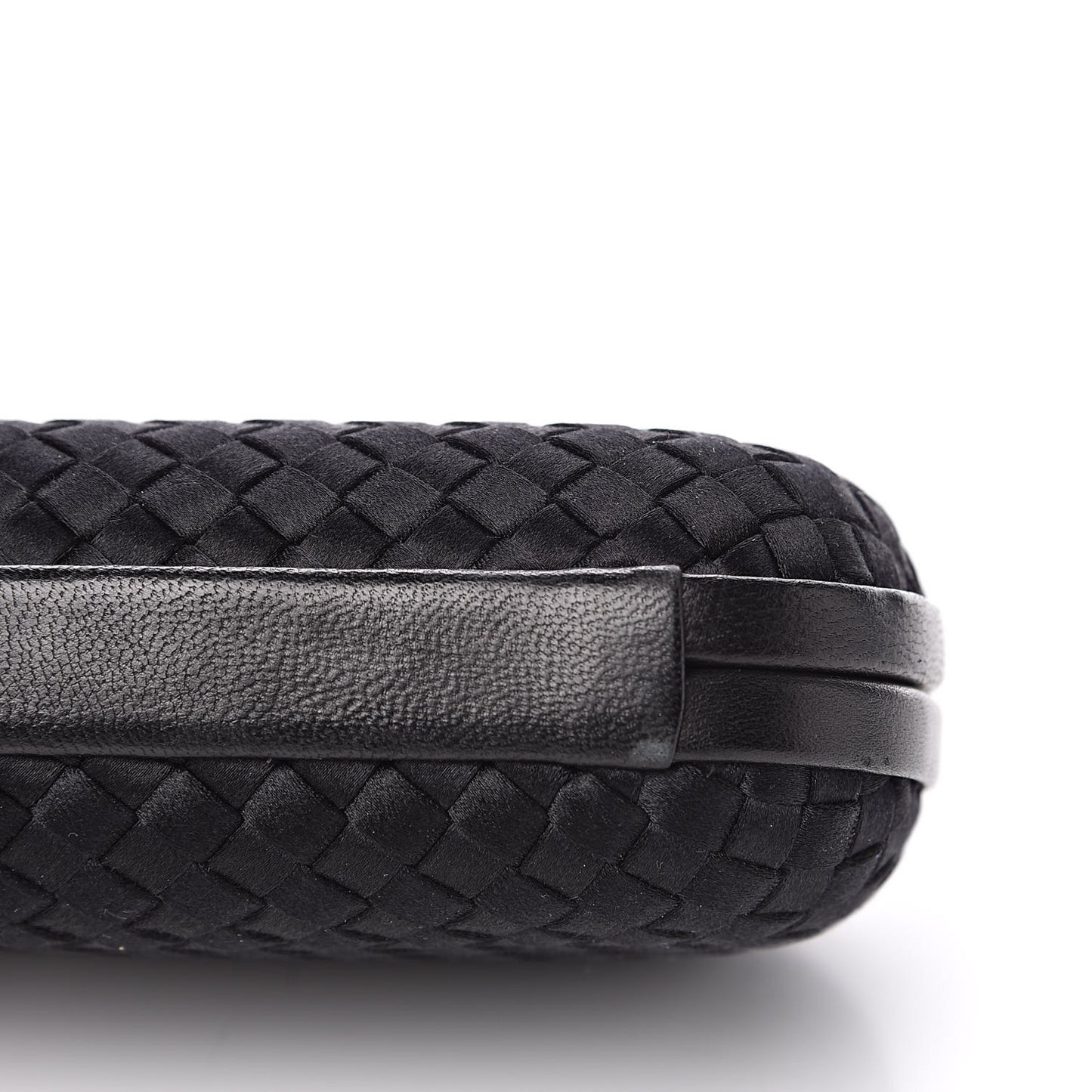 Satin Intreccio Impero Knot Clutch Black