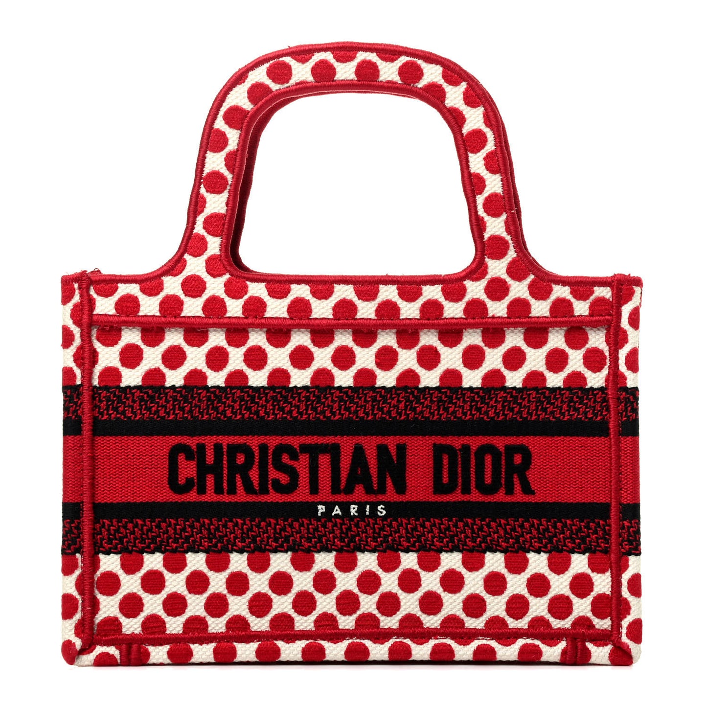 Canvas DiorAmour Dots Mini Book Tote Red