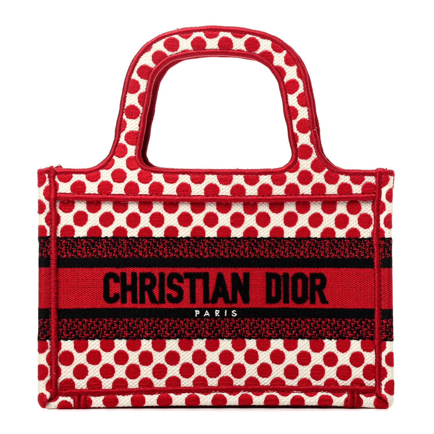 Christian Dior Canvas DiorAmour Dots Mini Book Tote Red 1 of 9