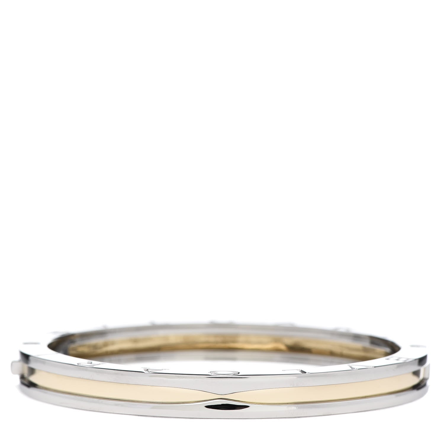 Bulgari 18K Yellow Gold Stainless Steel B.Zero1 Bangle Bracelet 3 of 6