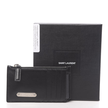Saint Laurent Calfskin Plate 5 Fragments Zip Pouch Card Holder Black 8 of 8