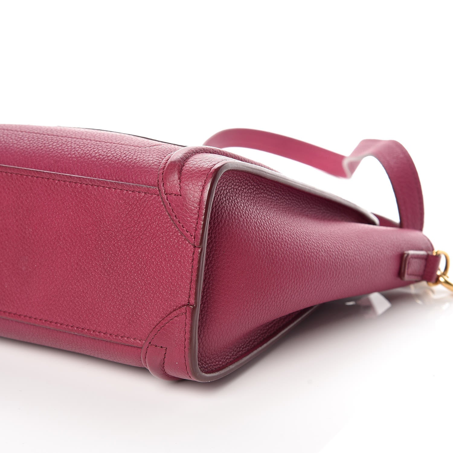 Celine Drummed Calfskin Nano Luggage Plum 7 of 9