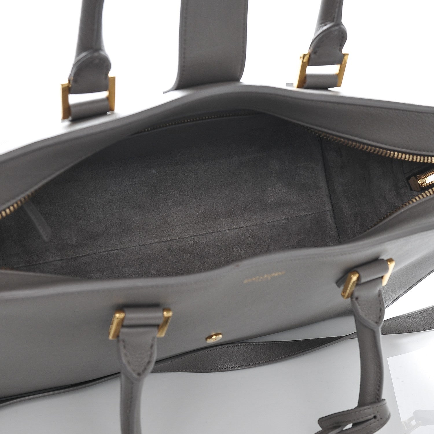 Saint Laurent Calfskin Medium Monogram Cabas Grey 5 of 8