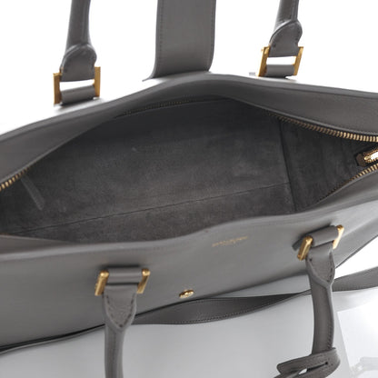 Saint Laurent Calfskin Medium Monogram Cabas Grey 5 of 8