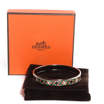 Hermes Enamel Printed Narrow Rose de Compas Bracelet 62 5 of 5