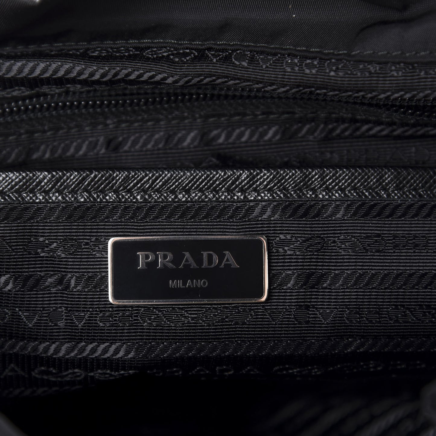 Tessuto Nylon Saffiano Small Backpack Black