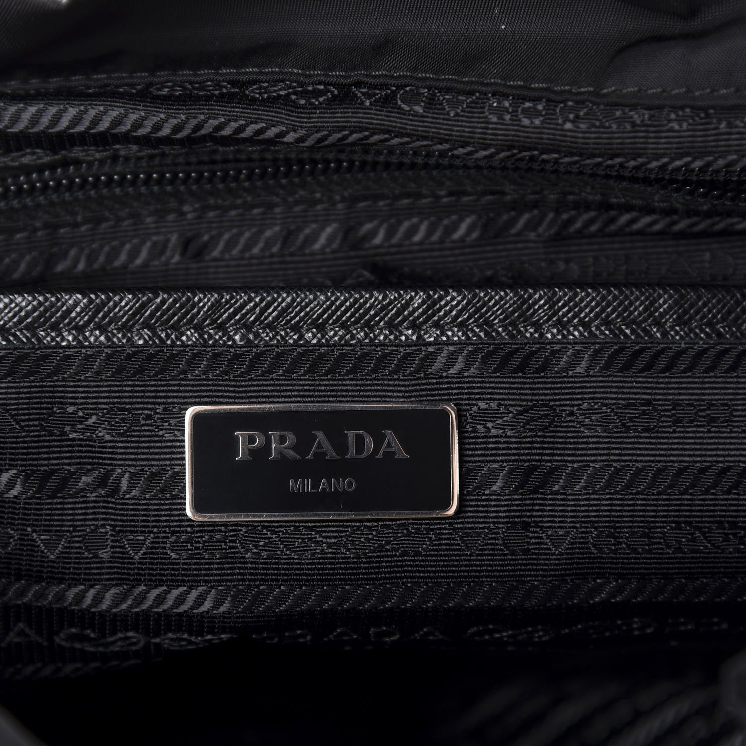 Prada Tessuto Nylon Saffiano Small Backpack Black 7 of 9
