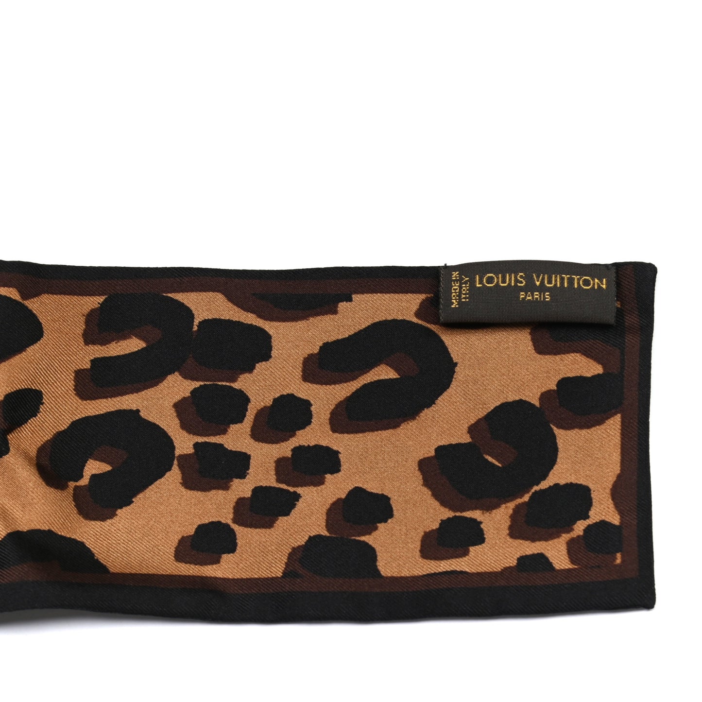 Silk Leopard Bandeau Scarf Marron