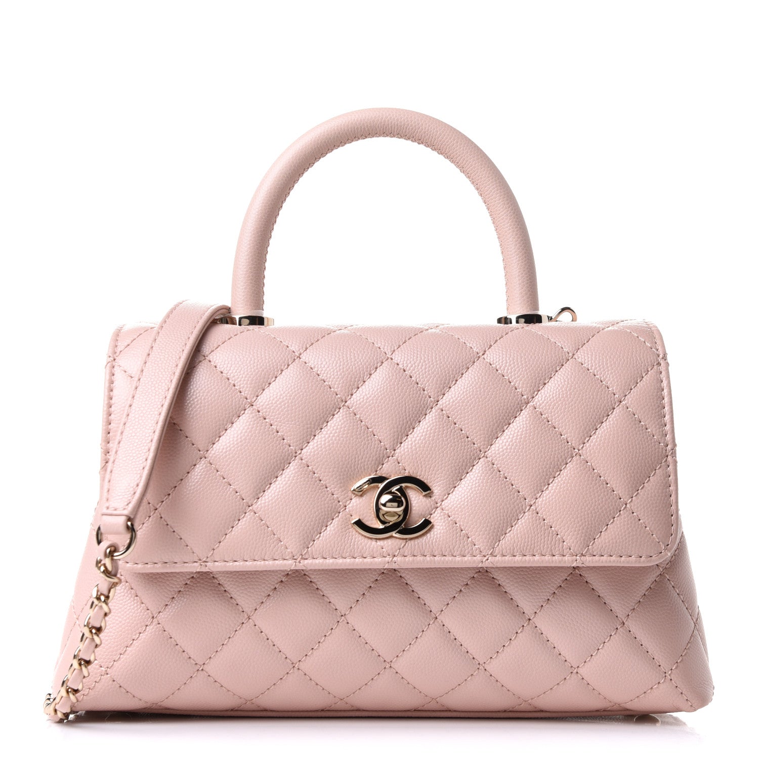 Chanel Caviar Quilted Mini Coco Handle Flap Light Pink 1 of 9