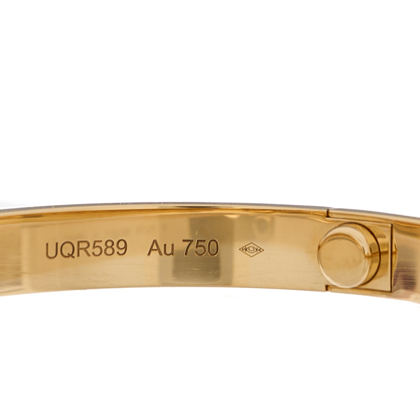 18K Yellow Gold Brushed Finish LOVE Bracelet 17