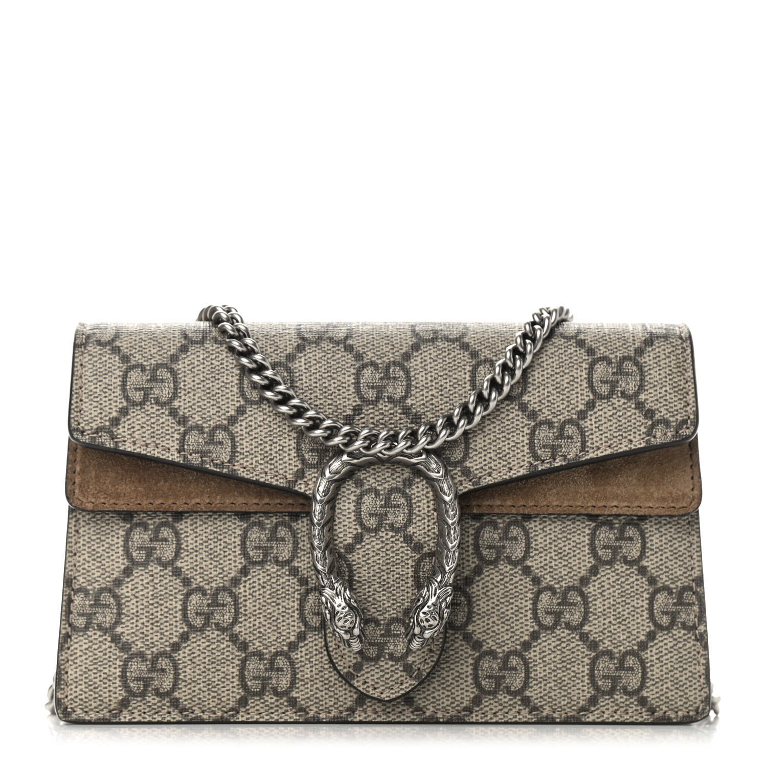Gucci GG Supreme Monogram Super Mini Dionysus Shoulder Bag Taupe 1 of 8