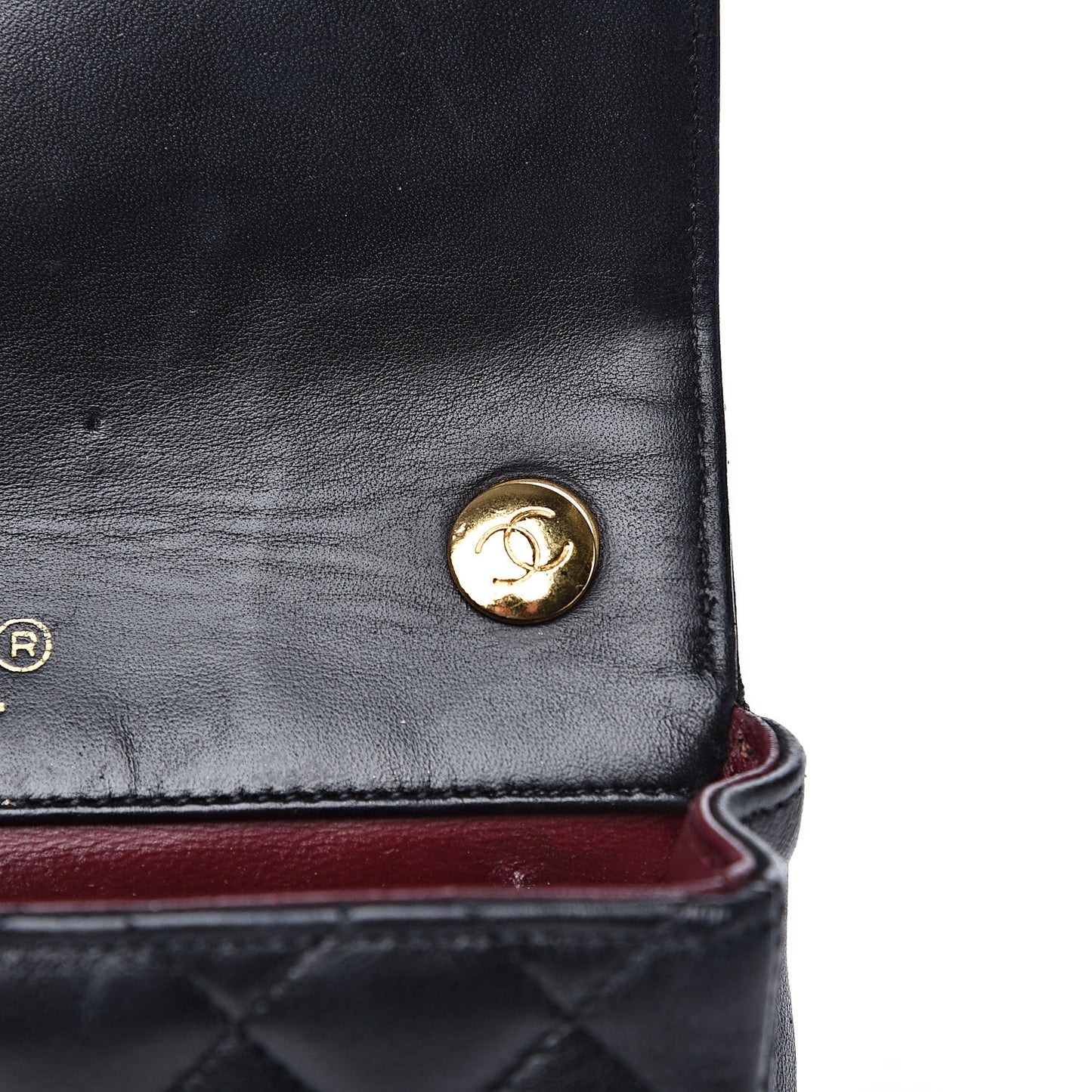 Lambskin Quilted Mini Rectangular Flap Bag Black