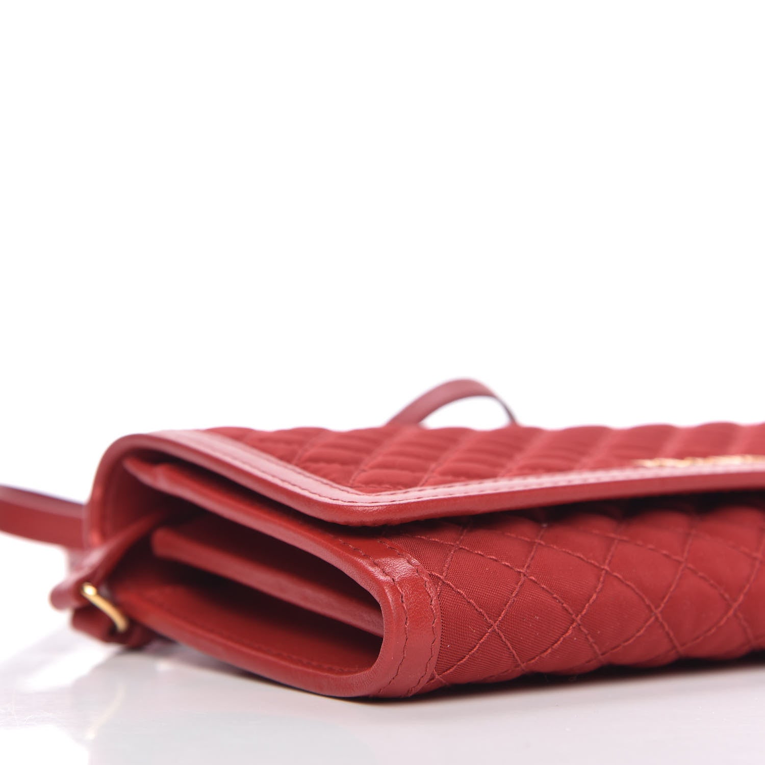 Prada Tessuto Quilted Mini Crossbody Wallet Fuoco 6 of 9