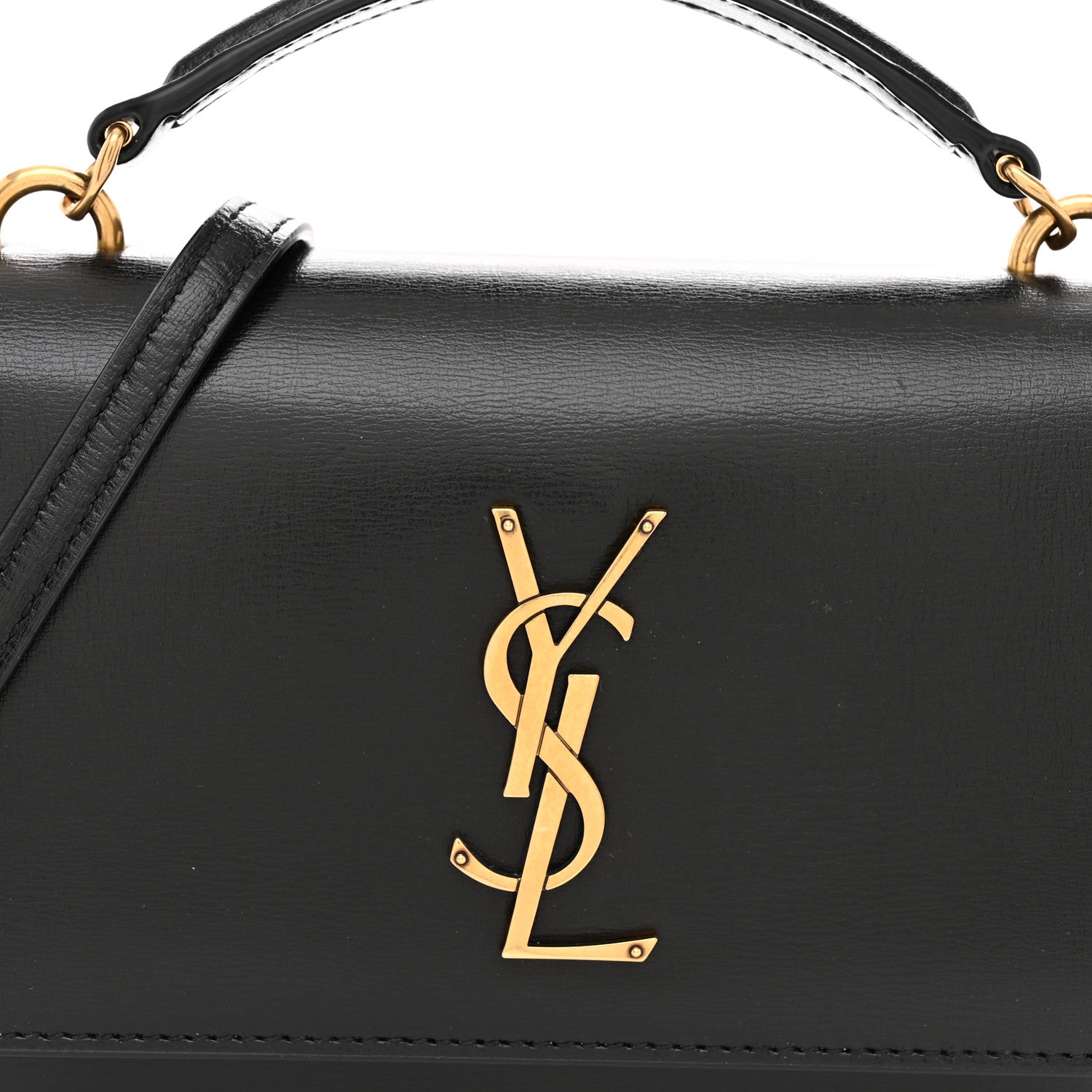 Saint Laurent Calfskin Monogram Sunset Chain Wallet Black 8 of 10