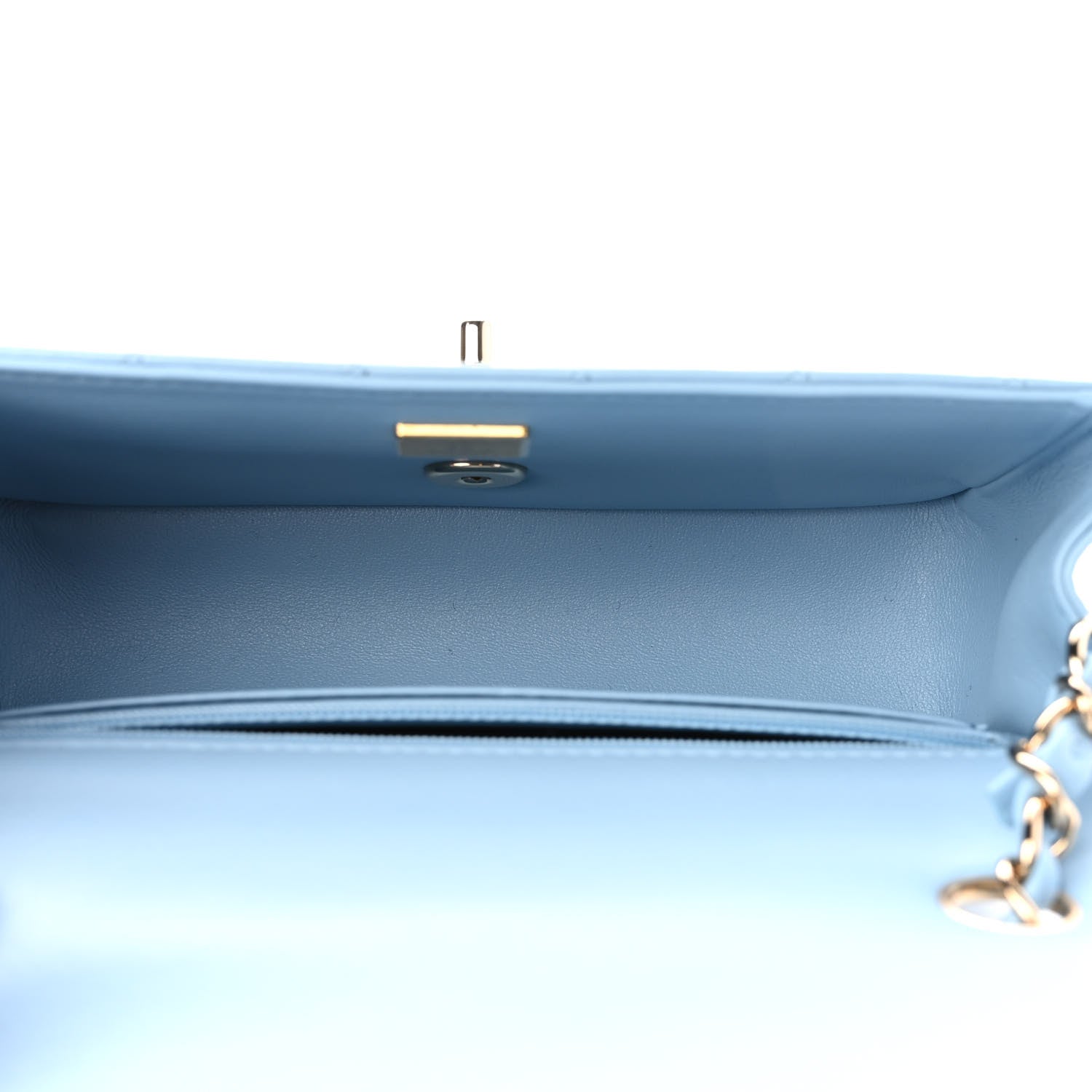 Chanel Lambskin Quilted Mini Rectangular Flap Light Blue 5 of 11