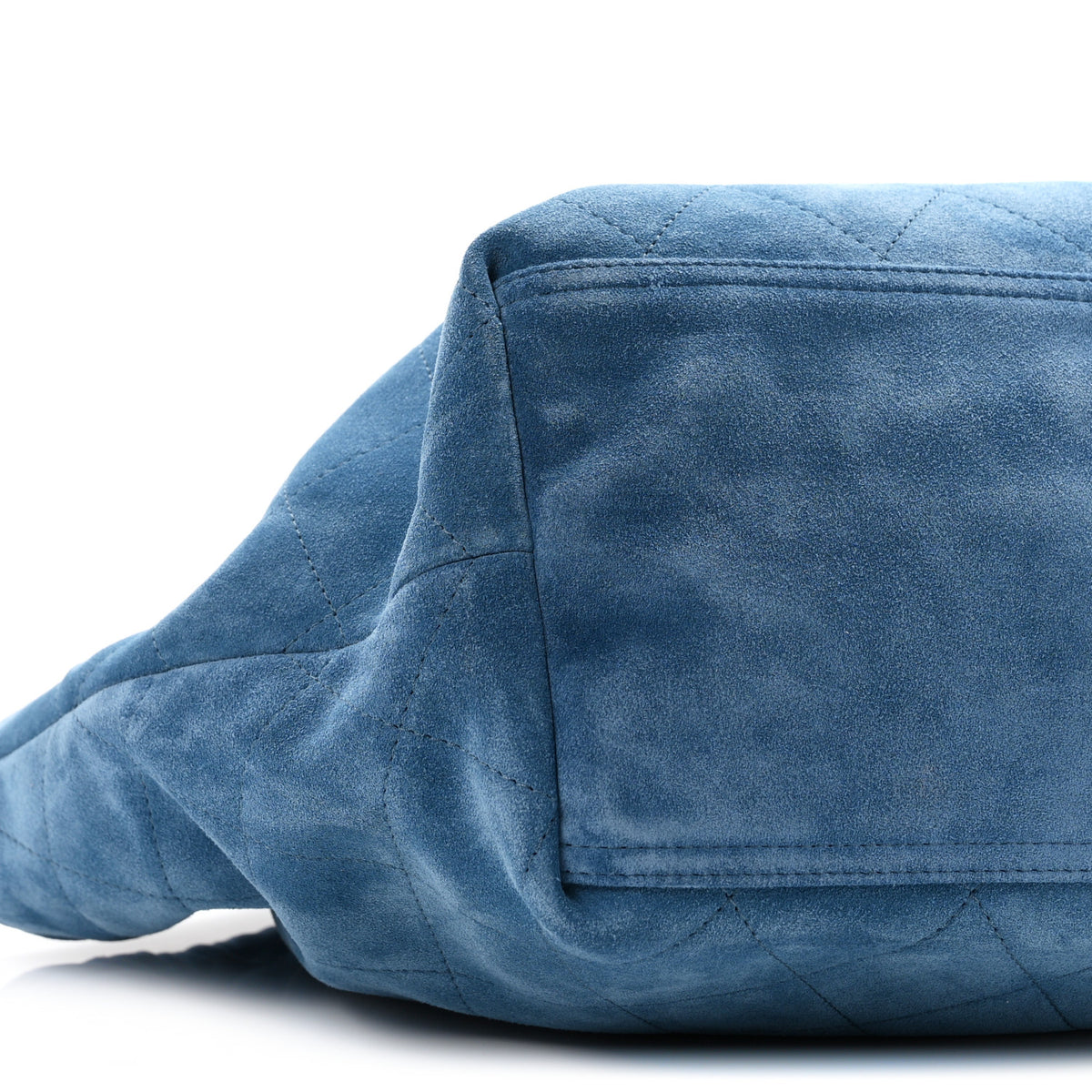 Chanel Suede Quilted Neo Cabas Small Shopping Tote Blue 10 of 11