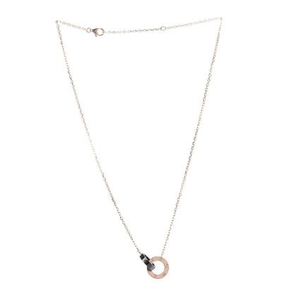 Cartier 18K Pink Gold Black Ceramic Diamond Interlocking LOVE Necklace 10 of 14
