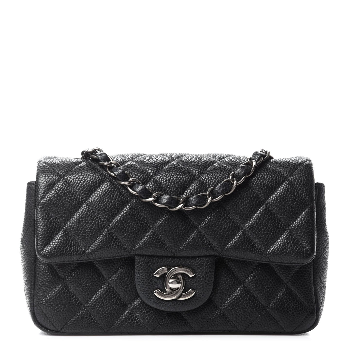 Caviar Quilted Mini Rectangular Flap Black