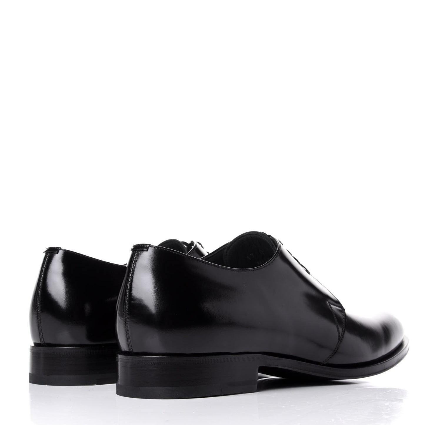 Calfskin Mens Derby Shoes 41 Black