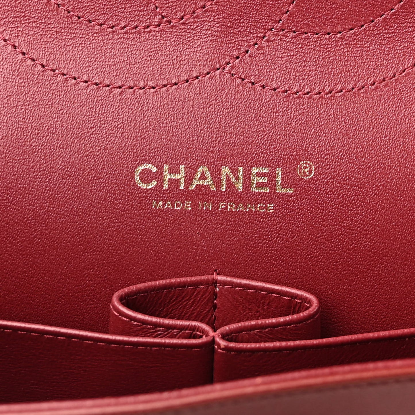 Lambskin Quilted Jumbo Double Flap Burgundy