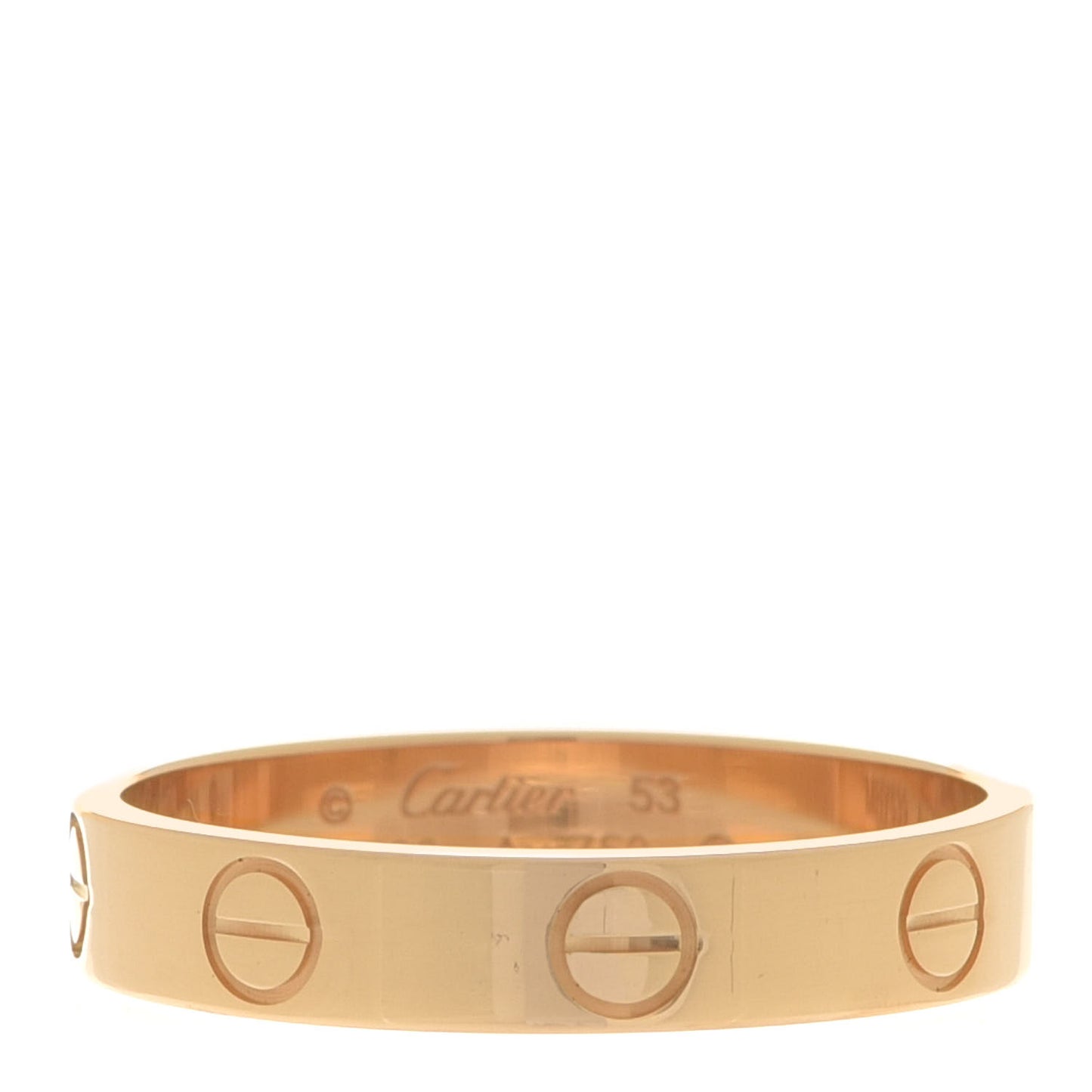 18K Yellow Gold 3.5mm LOVE Wedding Band Ring 53 6.25