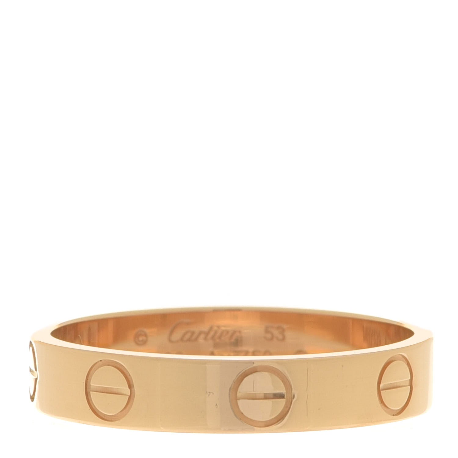 Cartier 18K Yellow Gold 3.5mm LOVE Wedding Band Ring 53 6.25 1 of 5