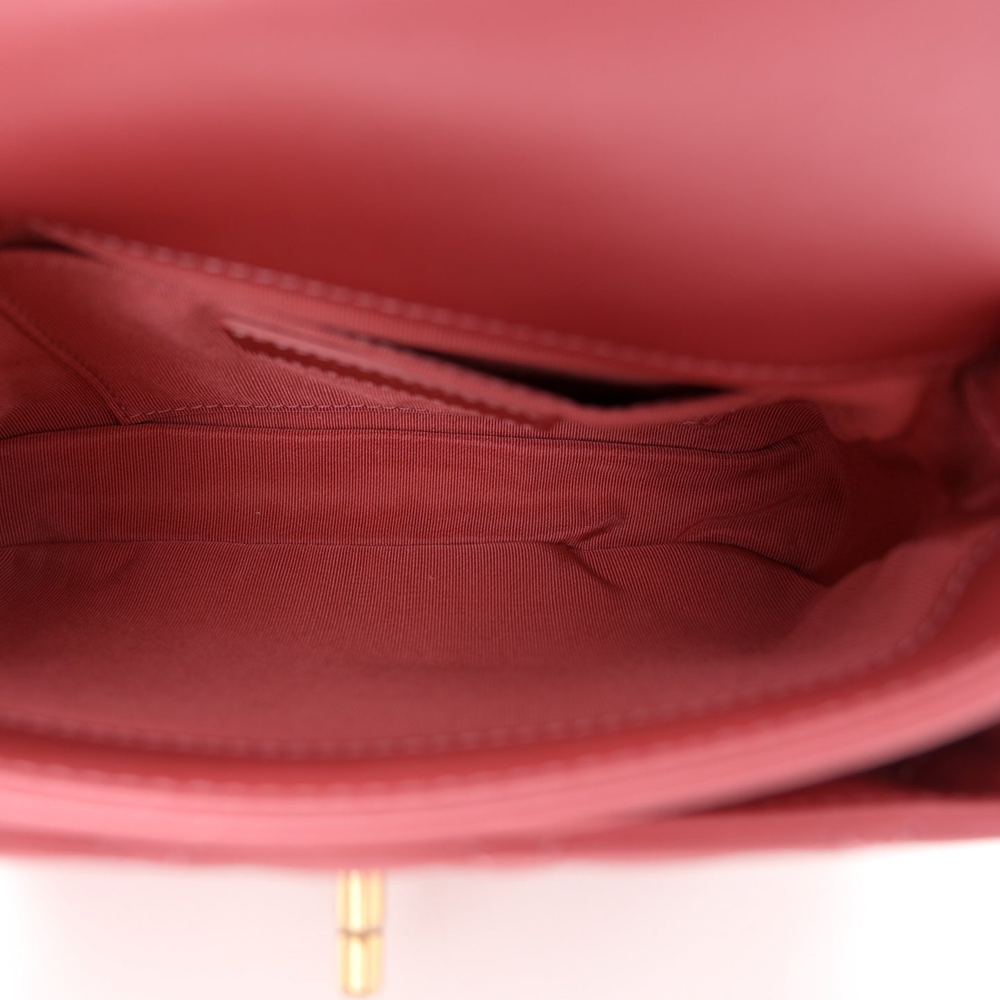 Metallic Calfskin Quilted Top Handle Flap Dark Pink