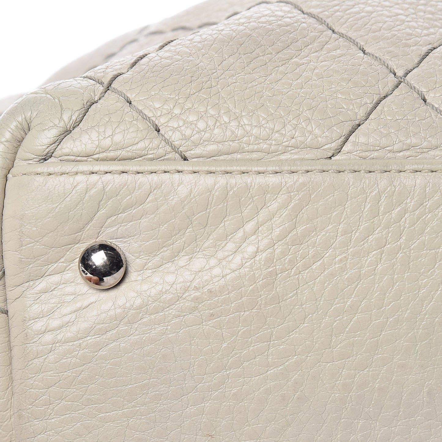 Glazed Calfskin Large On The Road Tote Light Grey