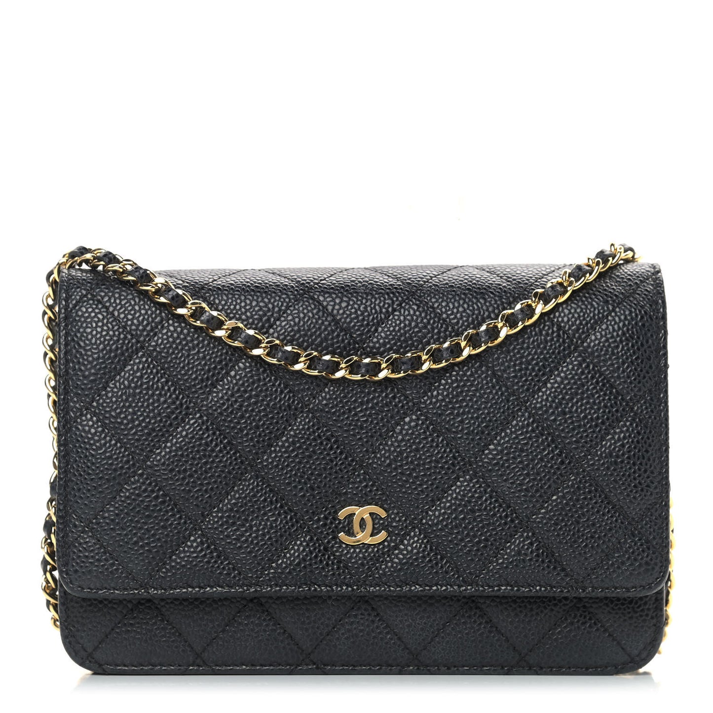 Caviar Quilted Wallet On Chain WOC Black