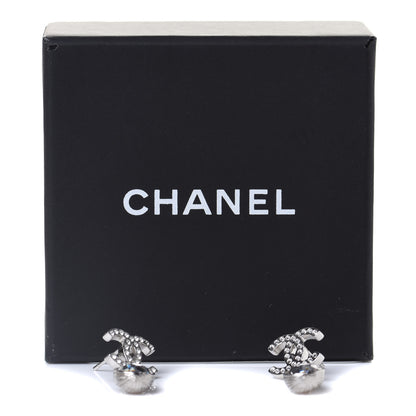 Chanel Crystal CC Teardrop Earrings Silver 5 of 5