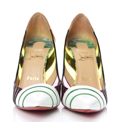 Christian Louboutin PVC Patent Metallic Calfskin Brandy 100 Pumps 38 Multicolor 2 of 14