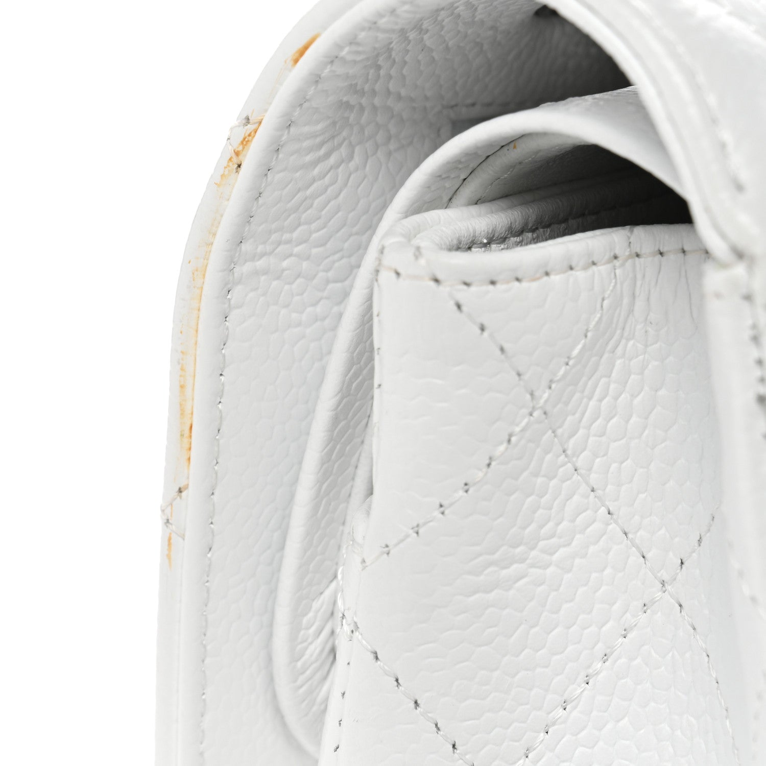 Chanel Caviar Quilted Medium Double Flap White 13 of 14