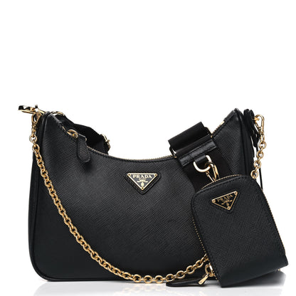 Prada Saffiano Lux Re-Edition 2005 Shoulder Bag Black 2 of 5