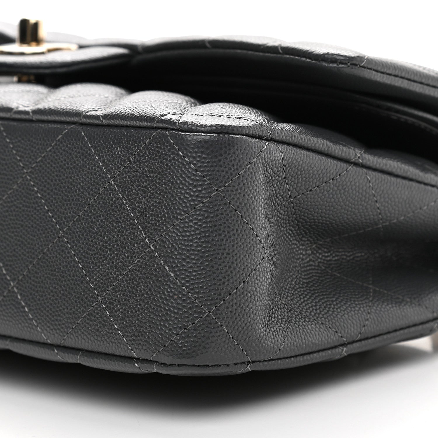 Chanel Caviar Quilted Medium Double Flap Dark Grey 8 of 8