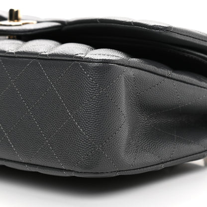 Chanel Caviar Quilted Medium Double Flap Dark Grey 8 of 8