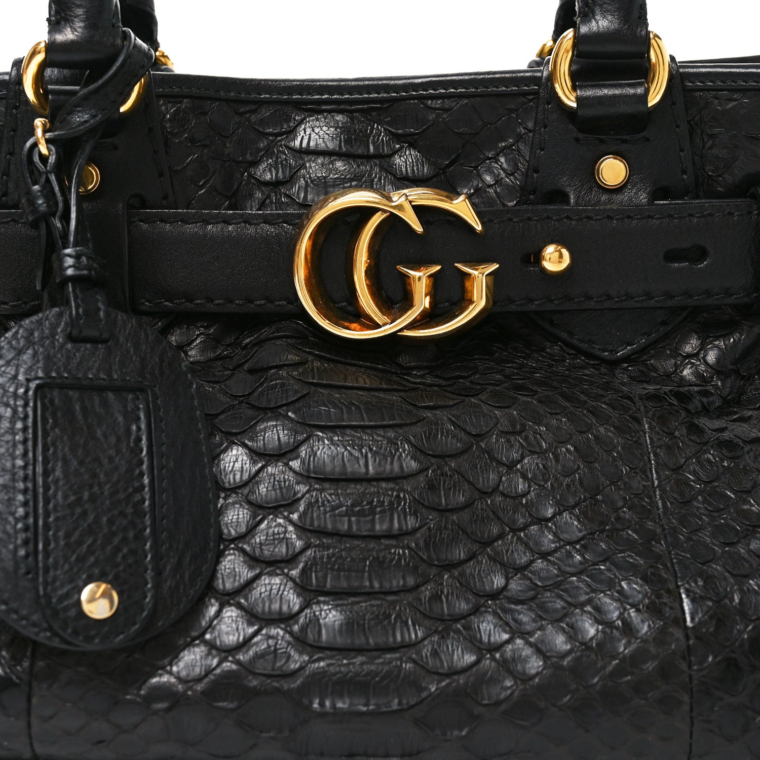 Gucci Snakeskin Medium GG Running Tote Black 8 of 11