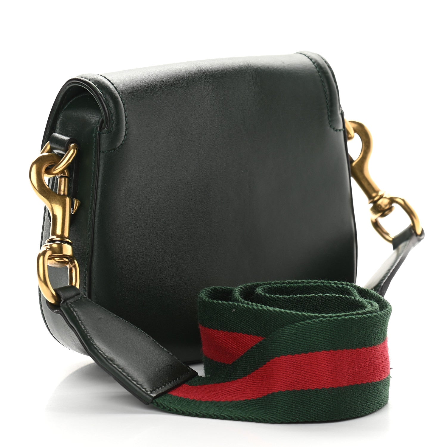 Gucci Calfskin Small Lady Web Shoulder Bag Green 3 of 10