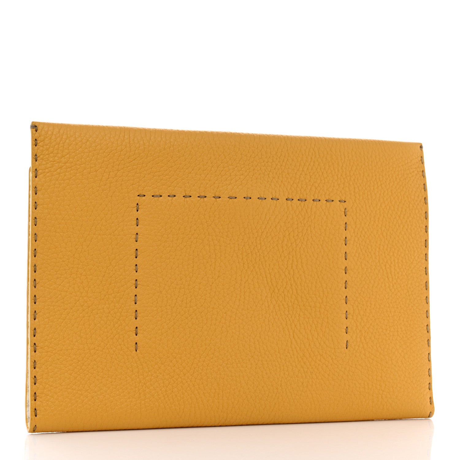 Fendi Cuoio Romano Selleria Bi-Color Clutch Sunflower White 3 of 11