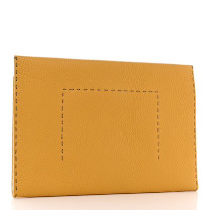 Fendi Cuoio Romano Selleria Bi-Color Clutch Sunflower White 3 of 11