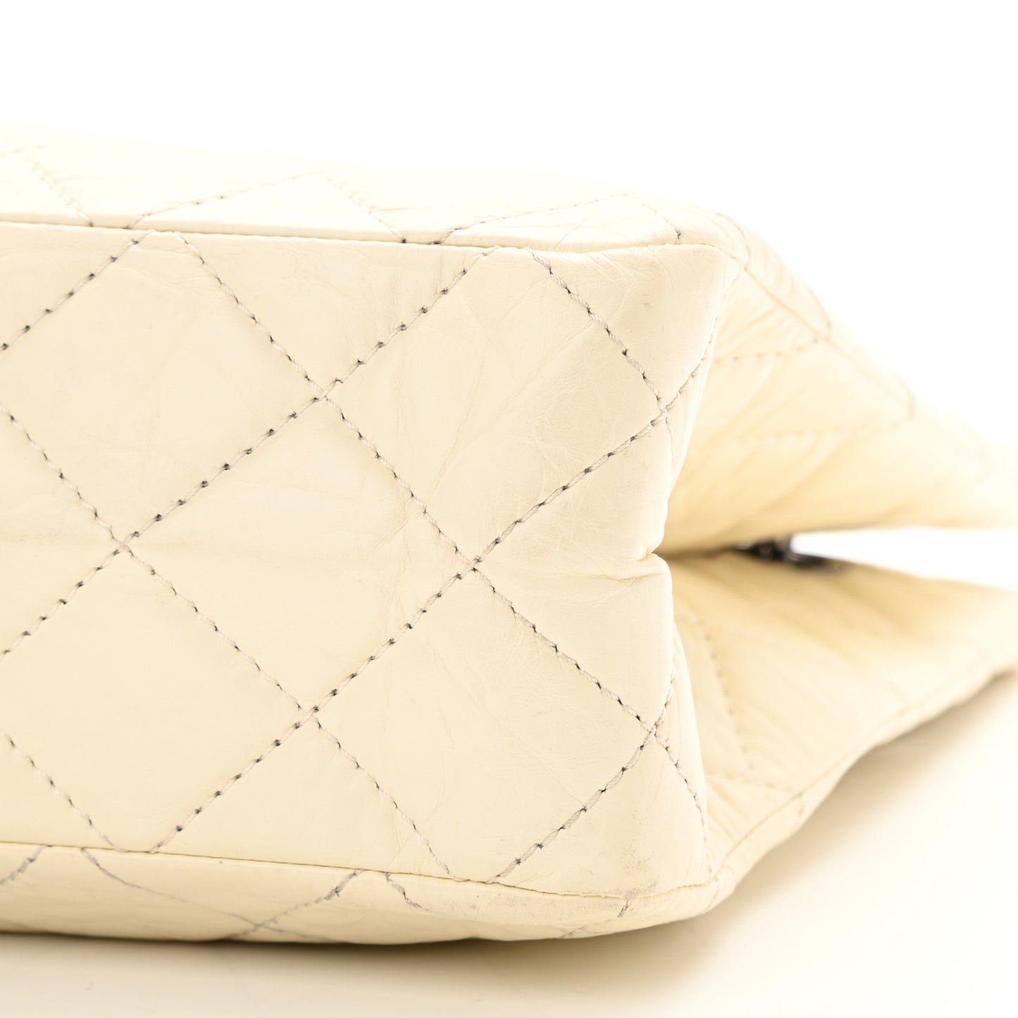 Aged Calfskin Quilted Reissue 2.55 Tote Ivory