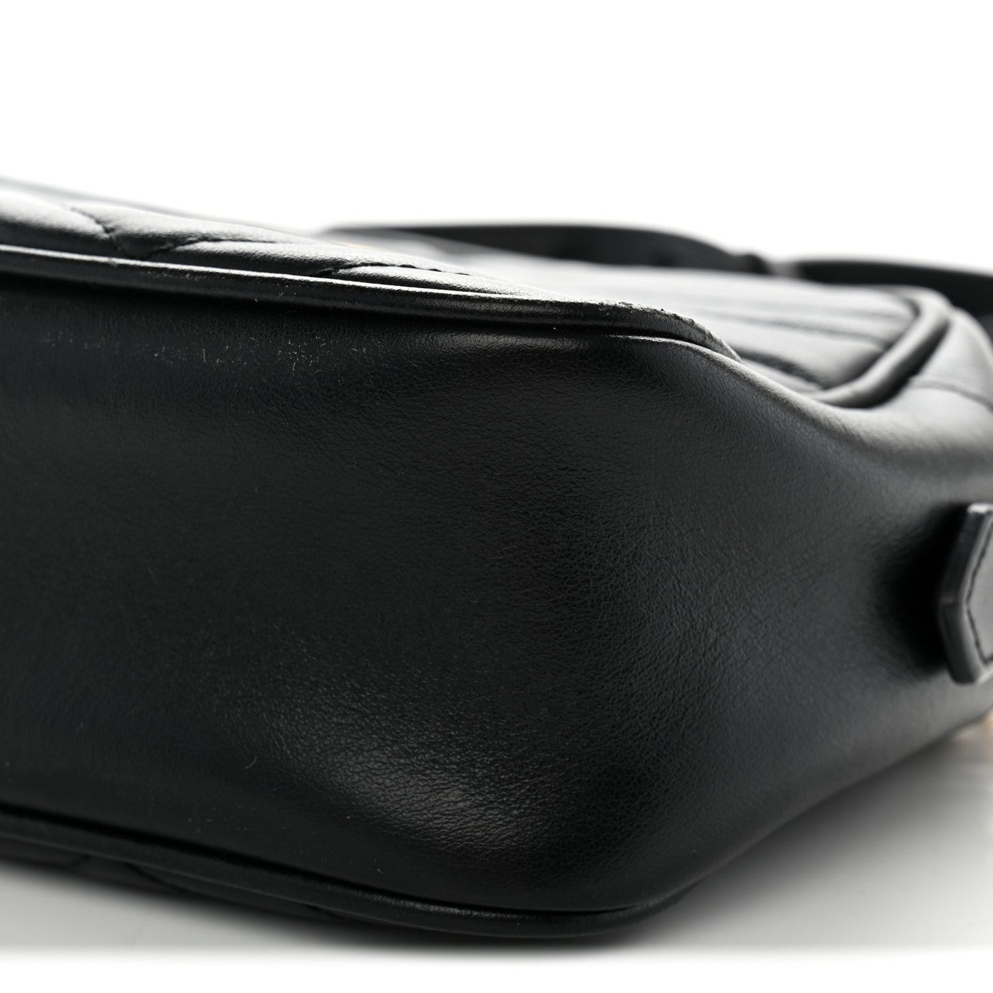 Calfskin Matelasse Small GG Marmont Chain Shoulder Bag Black